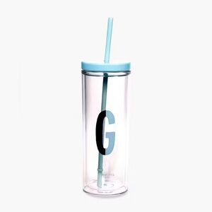 Kate Spade New York “G” 20-ounce insulated initial tumbler with reusable straw